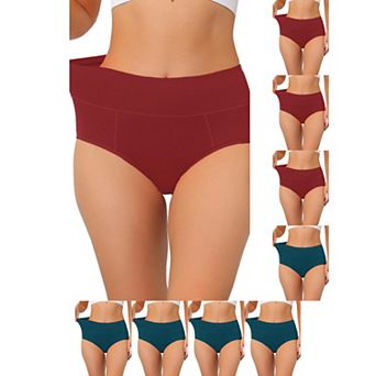 9 Packs Women's Cotton High Waist (Available in Plus Size), Tummy Control Underwear