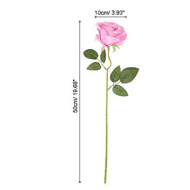 12 Pcs Roses Artificial Flowers, Velvet Rose Real Touch Fake Roses with Stems for Wedding