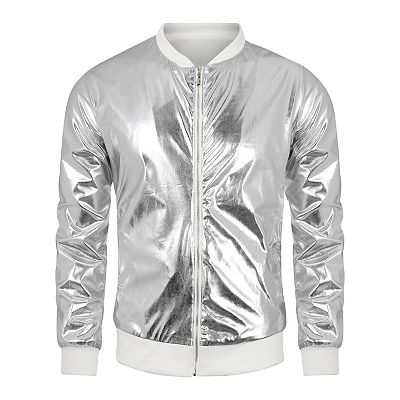 Shiny baseball jacket sale