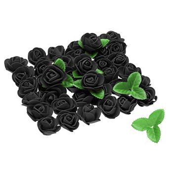 250 pc Foam Rose Heads 1.4" Artificial Bulk Stemless Foam Fake Flower with 10 pc Leaves