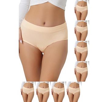9 Packs Women's Breathable Underwear Cotton Comfortable Stretch 3 Layers High Waist Panties