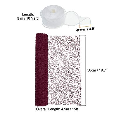 Flower Wrapping Mesh Paper, 15ft Floral Bouquet Craft Packaging Hollow Net Yarn with Ribbon