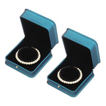 2 pc PU Leather Bracelet Boxes, Leather Bangle Boxes Storage Case Organizer Holder