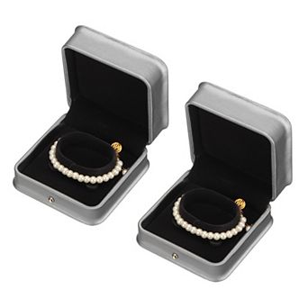 2 pc PU Leather Bracelet Boxes, Leather Bangle Boxes Storage Case Organizer Holder
