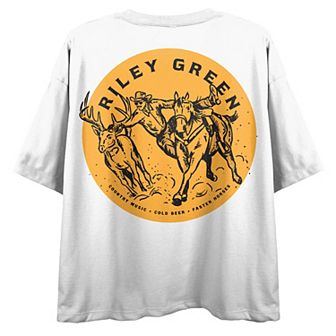 Juniors' Riley Green Cowboy Chasing Short Sleeve Tee