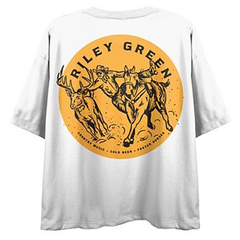 Juniors' Riley Green Cowboy Chasing Short Sleeve Tee