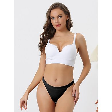 9 Packs Women's Breathable Underwear Leak Proof Stretch Thongs 4 Layers Medium Waist Panties