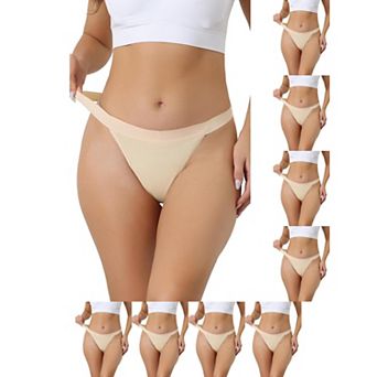 9 Packs Women's Breathable Underwear Leak Proof Stretch Thongs 4 Layers Medium Waist Panties