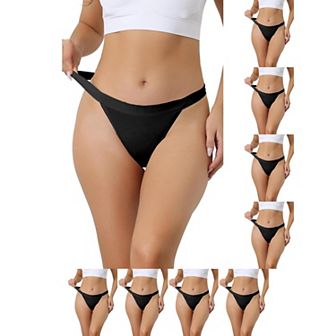 9 Packs Women's Breathable Underwear Leak Proof Stretch Thongs 4 Layers Medium Waist Panties