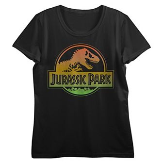 Juniors' Jurassic Park Gradient Logo Short Sleeve Tee