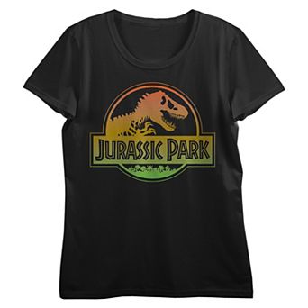 Juniors' Jurassic Park Gradient Logo Short Sleeve Tee