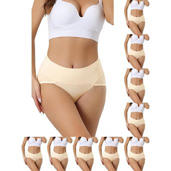 10 Packs Women's Plus Size High Waist Stretch Briefs Underpants Tummy Control Panties