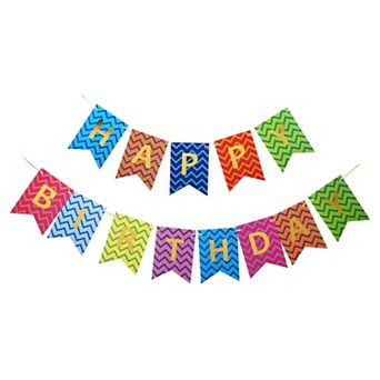 Birthday Bunting Banner, Reusable Birthday Sign Letters Banner for Party Supplies