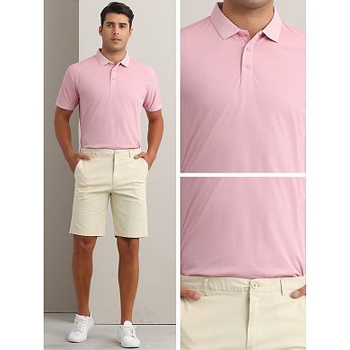 Men's Polo Short Sleeve Lightweight Regular Fit Casual or Business Solid Golf Shirt