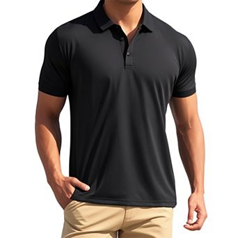 Men's Polo Short Sleeve Lightweight Regular Fit Casual or Business Solid Golf Shirt