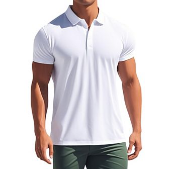 Men's Polo Short Sleeve Lightweight Regular Fit Casual or Business Solid Golf Shirt