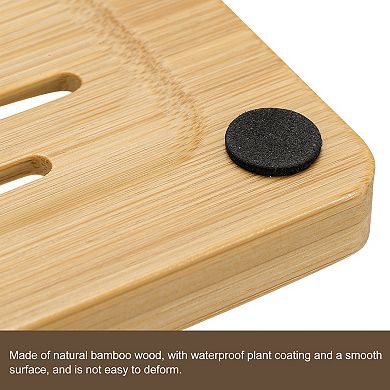 Wooden Soap Dish, Natural Soap Tray Self Draining Soap Holder Saver for Bathroom 2 Pcs