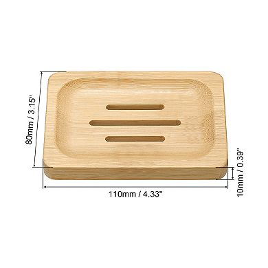Wooden Soap Dish, Natural Soap Tray Self Draining Soap Holder Saver for Bathroom 2 Pcs