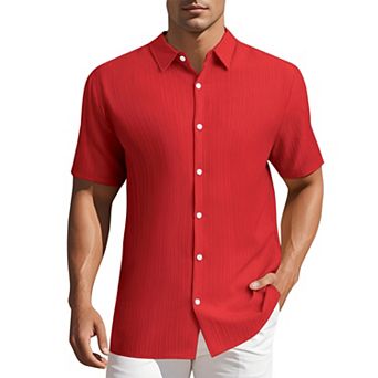 Men's Shirts Short Sleeve Button Down Beach Summer Casual Shirt