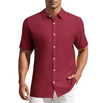 Men's Shirts Short Sleeve Button Down Beach Summer Casual Shirt