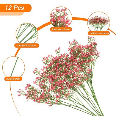 12 Pcs Fake Gypsophila Artificial Flowers Bulk, PU Artificial Flowers Branch with Long Stems