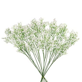 12 pc Fake Gypsophila Artificial Flowers Bulk, PU Artificial Flowers Branch with Long Stems