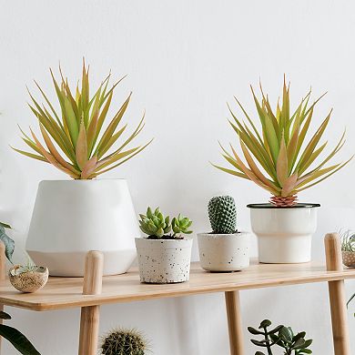 4Pcs Artificial Succulent Plants Fake Sword Plant, 7.5 Inch Large Faux Succulents Unpotted