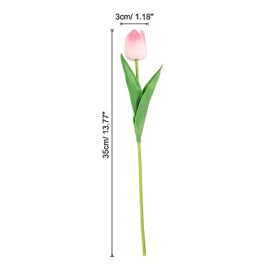 24 Pcs Fake Tulips Artificial Flowers, PU Artificial Tulips Real Touch with Stems