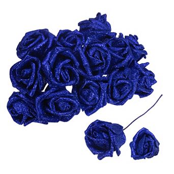50 pc Glitters Roses Artificial Flower, Fake Roses with Stems Foam Real Touch Faux Roses