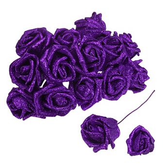 50 pc Glitters Roses Artificial Flower, Fake Roses with Stems Foam Real Touch Faux Roses