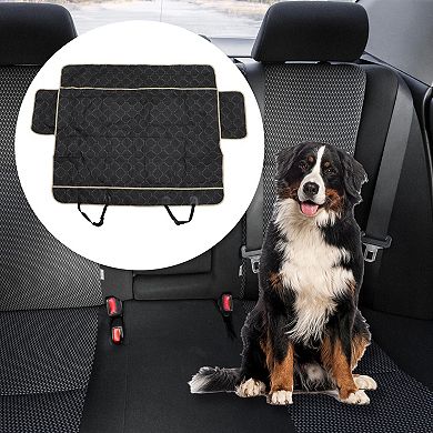 Durable Car Seat Cover for Pet Football Checkered Pattern Grey 1 Pc