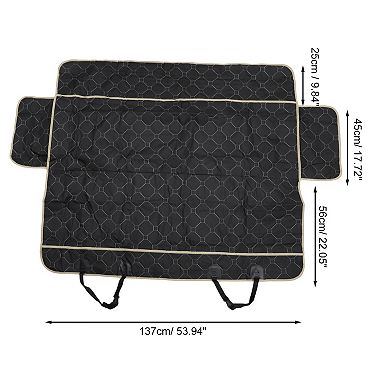 Durable Car Seat Cover for Pet Football Checkered Pattern Grey 1 Pc