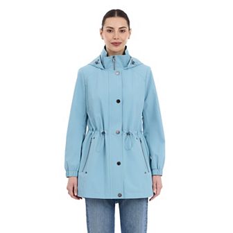 Women's London Fog Snap-Front Removable Hood Anorak Jacket