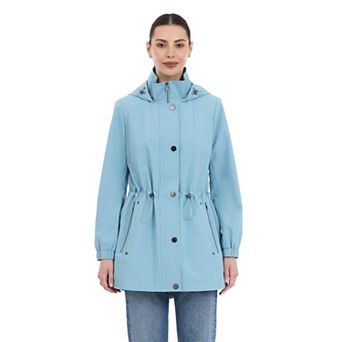 Women's London Fog Snap-Front Removable Hood Anorak Jacket