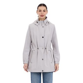 Women's London Fog Snap-Front Removable Hood Anorak Jacket