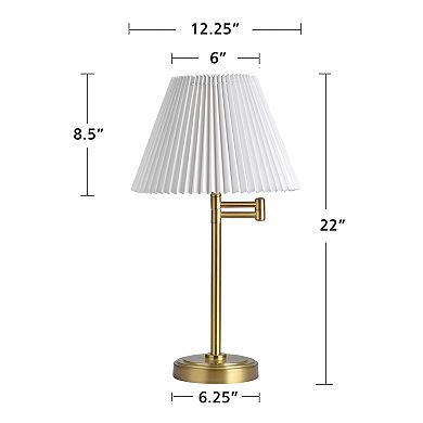Brushed Brass Swing-Arm Table Lamp