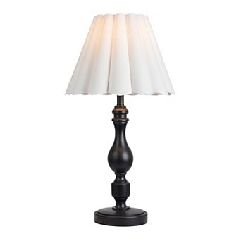 Black Table Lamp with Scallop Shade
