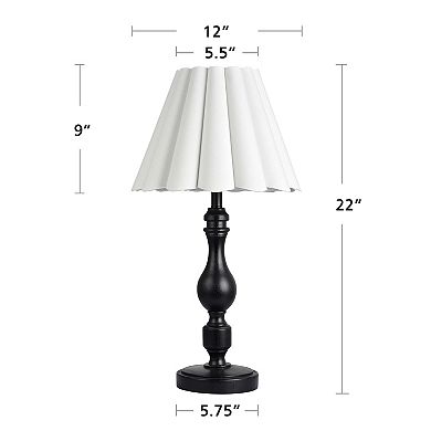 Black Table Lamp with Scallop Shade