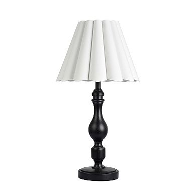 Black Table Lamp with Scallop Shade