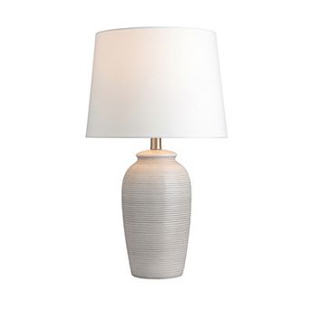 Ceramic Beige Stripe Table Lamp