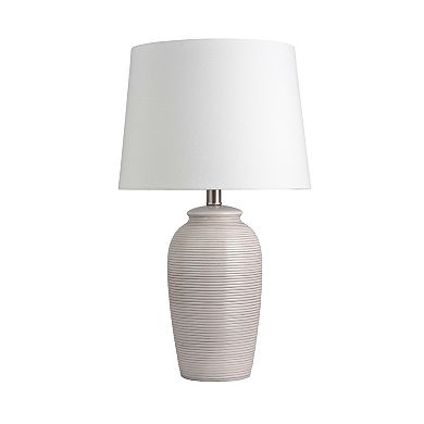 Ceramic Beige Stripe Table Lamp