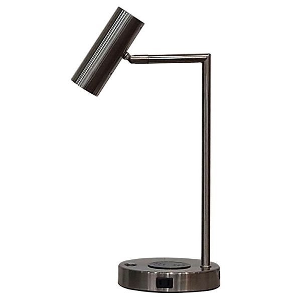 Brushed Silver Cylinder Task Lamp