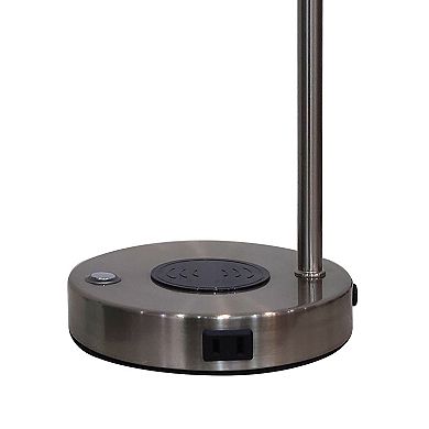 Brushed Silver Cylinder Task Lamp