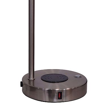 Brushed Silver Cylinder Task Lamp