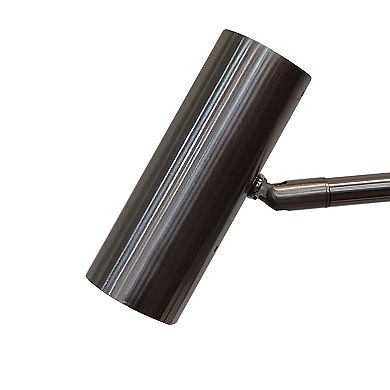 Brushed Silver Cylinder Task Lamp