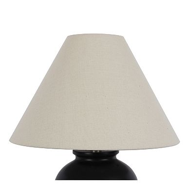 Wide Black Ceramic Table Lamp