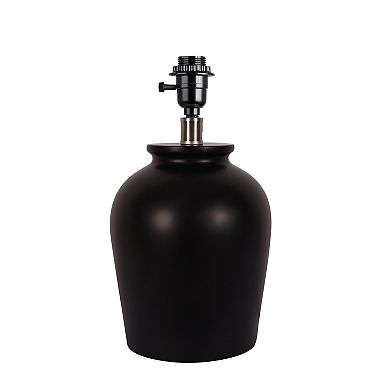 Wide Black Ceramic Table Lamp
