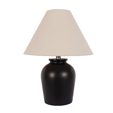 Wide Black Ceramic Table Lamp