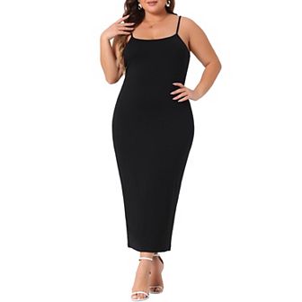 Plus Size Cami Dress for Women Sleeveless Spaghetti Strap Summer Maxi Long Dresses