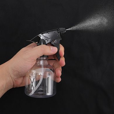 Durable Hair Spray Bottles Hand Pressure Type for Hair 250ml Black Clear 1 Pc